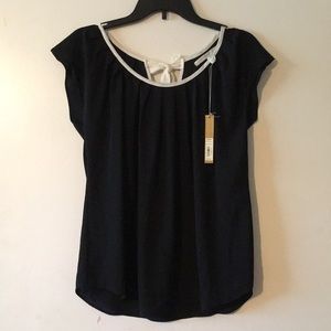NBW- Lauren Conrad black top with white trim